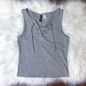 H&M Lace Front Crop Top Size XS